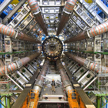 The ATLAS detector at the Large Hadron Collider, an experiment with large involvement from physicists at Brookhaven National Laboratory.