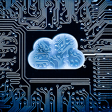 Shutterstock image (by wk1003mike): cloud image superimposed upon a circuit board.