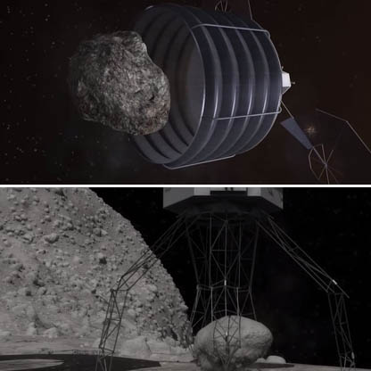 NASA's asteroid  redirection mission concept images.