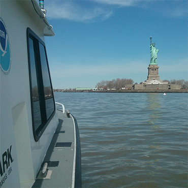 NOAA surveys Liberty Island for underwater storm damage