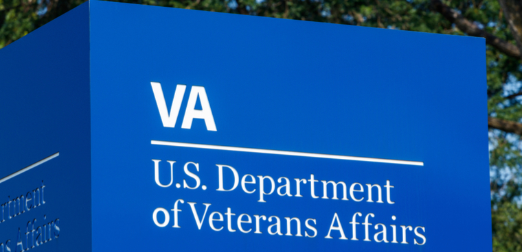 Blue Signage and logo of the U.S. Department of Veterans Affairs 
