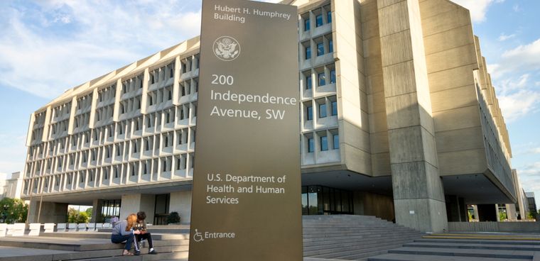 Editorial credit: CHRISTOPHER E ZIMMER / Shutterstock.com April 22, 2019 - The north-west corner of The U.S. Dept Department of Health and Human Services.