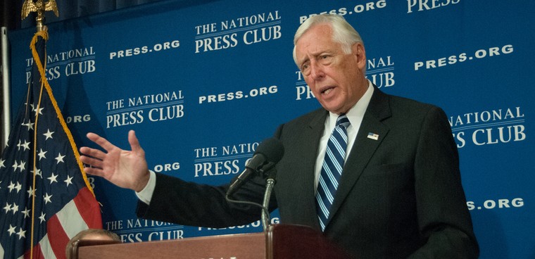 Steny Hoyer  speaks at a press conference at the National Press Club SEPTEMBER 29, 2014 Shutterstock image by Albert H. Teich