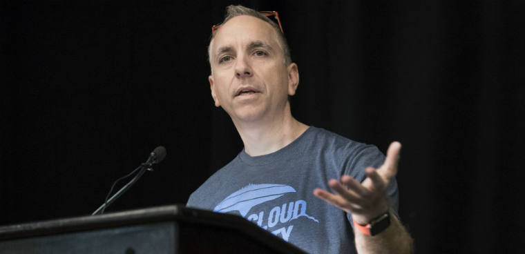 Defense Digital Service Director Chris Lynch speaks during the JEDI Cloud Industry Day in Arlington, Va., on March 7, 2018. (DoD photo by EJ Hersom)