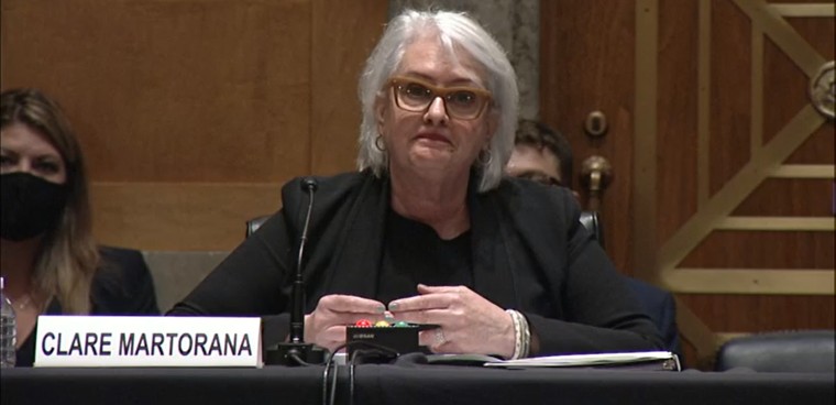 federal CIO Clare Martorana testifies before the Senate on Sept. 28, 2021