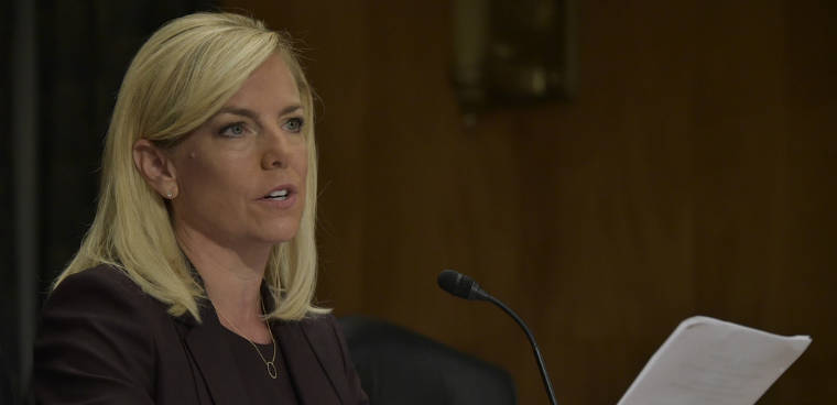 DHS Secretary Kirstjen Nielsen, shown here at her Nov. 8, 2017, confirmation hearing. DHS Photo by Jetta Disco