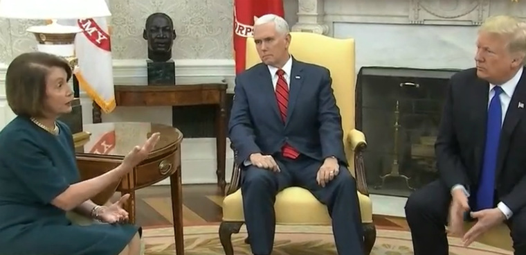 pelosi, pence, trump oval office dec 11 2018