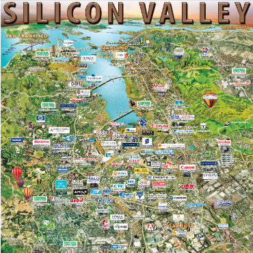 Map of Silicon Valley (PR Newswire/SiliconValleyMap.com)