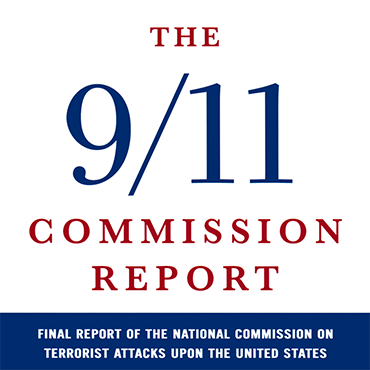 The original front cover of the 9/11 Commission Report released by the National Commission on Terrorist Attacks Upon the United States.