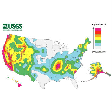 USGS earthquake map