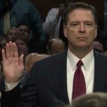 James Comey takes an oath before the Senate Intelligence Committee June 8 2017