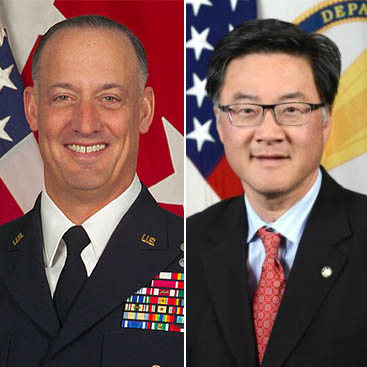 DISA Director Lieutenant General Alan R. Lynn (left) and Deputy Chief Information Officer Gary C. Wang.