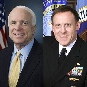 Wikimedia images: John McCain and Adm. Michael Rogers.