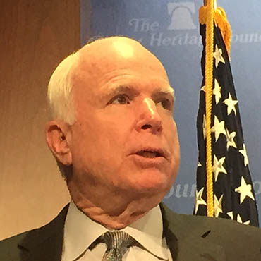 McCain at Heritage today.
