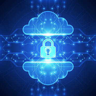 Shutterstock image (by bestfoto77): cloud network security lock.