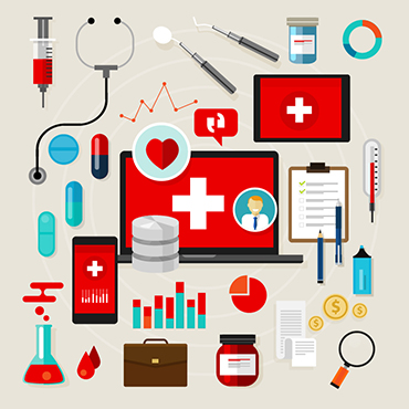 Shutterstock image (by Bakhtiar Zein): medical health care set.