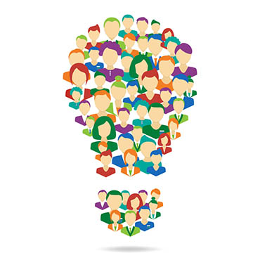 Shutterstock image (by Makkuro GL): crowdsourcing innovation.