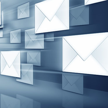 Shutterstock image (by Markus Gann): flying email envelopes.