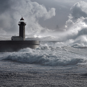 lighthouse in a storm