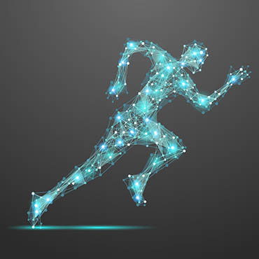 Shutterstock image (by ToheyVector): Running man polygonal.